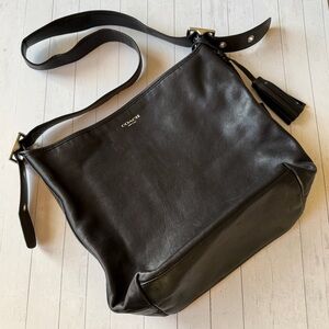 Coach Vintage Black Leather Shoulder Bag Y2K Tassel